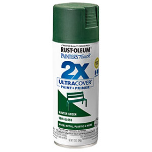 RUST-OLEUM 2X PAINTER'S TOUCH 249853 ULTRA COVER ENAMEL SEMI-GLS HUNTER GREEN