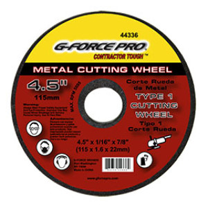 G-FORCE 44336 METAL CUTTING BLADE 4-1/2" X 1/16" X 7/8" TYPE 1