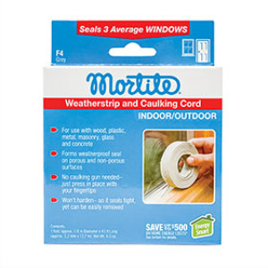 FROST KING MORTITE F4 810948 9-1/2 OZ WEATHERSTRIP AND CAULKING CORD 45' GREY