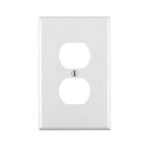 LEVITON 022-00PJ8-00W ONE GANG MIDWAY NYLON OUTLET WALLPLATE WHITE