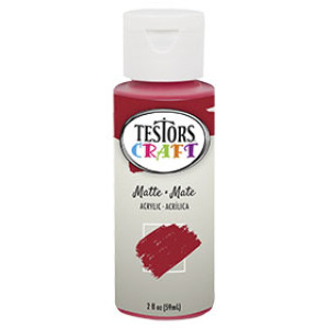 RUST-OLEUM TESTORS CRAFT 297467 2 OZ ACRYLIC MATTE PAINT RUBY WATER-BASED