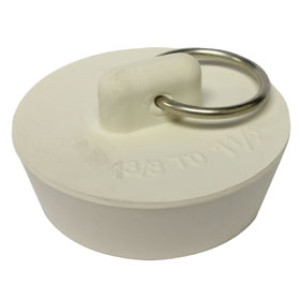 PLUMB PAK PP820-39 DRAIN STOPPER DUO FIT 1-3/8" TO 1-1/2" WHITE RUBBER W/RING