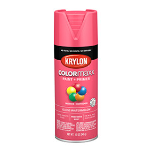 KRYLON K05544007 COLORMAXX PAINT + PRIMER GLOSS WATERMELON 12 OZ IN-OUTDOOR