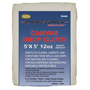 PAINT-FORCE 30446 5' X 5' 12 OZ CANVAS DROP CLOTH
