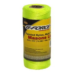 G-FORCE 27145 TWISTED NYLON MASON LINE - YELLOW #18 X 250' TUBE