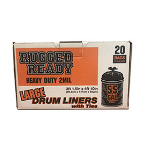 PACOA 11026 DL220 RUGGED READY 2 MIL HEAVY DUTY 55 GAL DRUM LINER BLACK (20PK)