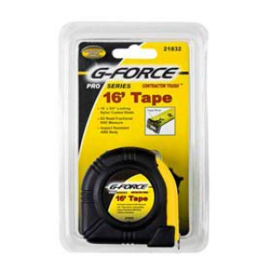 G-FORCE 21832 16' X 3/4" RUBBER GRIP TAPE MEASURE