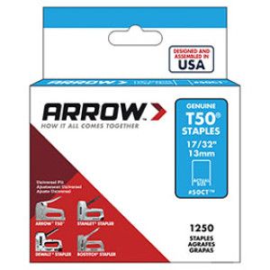 ARROW FASTENER 50CT24 T50 17/32" HEAVY DUTY CEILING STAPLES - 1250 PACK