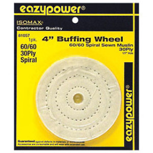 EAZYPOWER 81057 4" X 1/2" MUSLIN 60/60 30PLY SPIRAL POLISHING BUFFING WHEEL