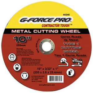 G-FORCE 44346 METAL CUTTING BLADE 10" X 3/32" X 1" TYPE 1