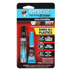 DAP 00171 RAPID FUSE FAST CURING ALL PURPOSE ADHESIVE PLASTIC PRIMER KIT