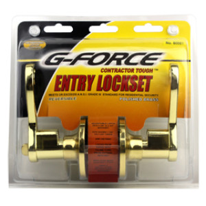 G-FORCE 80081 ENTRY SCROLL LEVER LOCKSET POLISHED BRASS KW1 KEYWAY KEY ALIKE