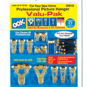 OOK 535606 PRO PICTURE HANGERS 34 PIECE VALU-PAK WITH ULTRA THIN NAILS