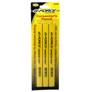 G-FORCE 24403 CARPENTERS PENCIL MEDIUM LEAD 2 SIDE IMPRINTED (3 PER CARD)