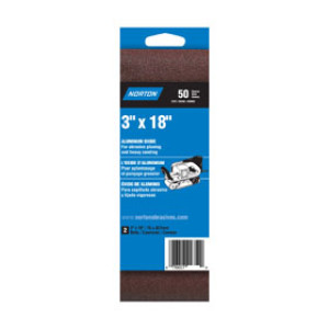 NORTON 48465 3" X 18" 50 GRIT ALUMINUM OXIDE PORTABLE BELT COARSE H/P 2 PACK