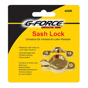 G-FORCE 43200 DIE CAST BRASS PLATED SASH LOCK CARDED