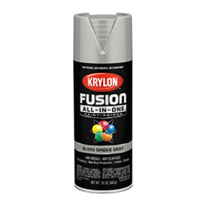 KRYLON K02723007 FUSION ALL-IN-ONE GLOSS SMOKE GRAY 12 OZ INDOOR - OUTDOOR