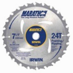 IRWIN MARATHON 24030 7-1/4" 24T CIRCULAR SAW BLADE CARBIDE FRAMING AND RIPPING