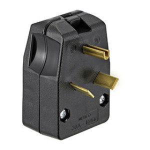 LEVITON R55-830-E 30A-125V TRAVEL TRAILER PLUG BLACK