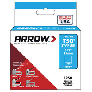 ARROW FASTENER 50824 T50 1/2" HEAVY DUTY STAPLES (1250PK) FITS HT50