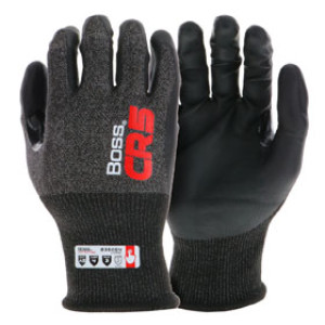 BOSS B35054-XL EXTRA LARGE CR5 CUT RESISTANT FOAM GRIP NITRILE GLOVES W/TOUCH