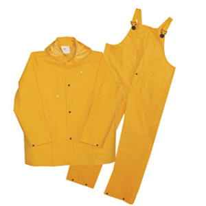 BOSS 3PR0300YL LARGE 3-PIECE .35MM POLYESTER LINED PVC YELLOW RAIN SUIT