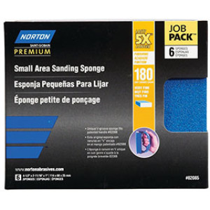 NORTON PROSAND 82085 4-1/2" 5X 180 GRIT SMALL AREA SANDING SPONGE J/P 6-PACK
