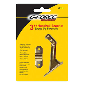 G-FORCE 43111 3" DIE CAST BRASS PLATED HANDRAIL BRACKET CARDED