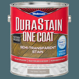WOLMAN DURA STAIN 288082 ONE COAT NEUTRAL BASE SEMI-TRANSPARENT STAIN EXTERIOR
