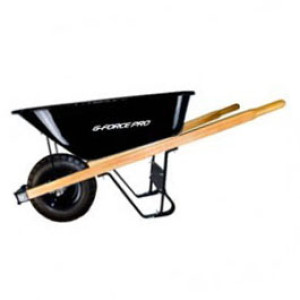 G-FORCE 52612 6 CUBIC FOOT PRO BLACK STEEL WHEELBARROW 16" PNEUMATIC TIRE