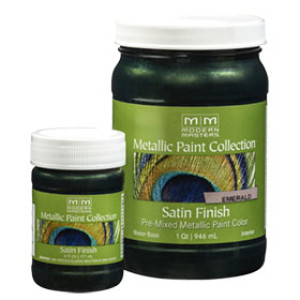 MODERN MASTERS ME796-06 6 OZ EMERALD SATIN METALLIC PAINT OPAQUE