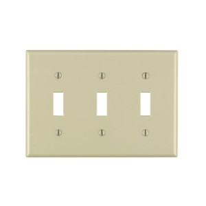 LEVITON 001-86011-000 THREE GANG SWITCH WALLPLATE IVORY