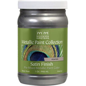 MODERN MASTERS ME209-32 PEWTER SATIN METALLIC PAINT SEMI-OPAQUE