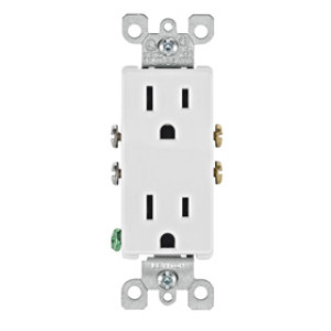 LEVITON S02-05325-0WS DECORA GROUNDING OUTLET WHITE