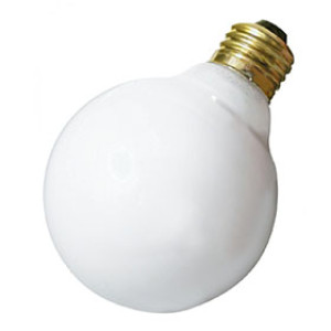 SATCO S3440 25W G25 GLOBE GLOSS WHITE BULB