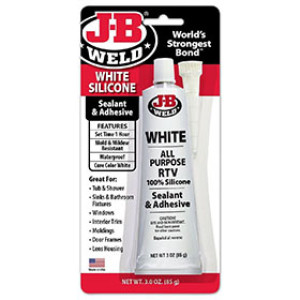 J-B WELD 31312 3 OZ WHITE ALL PURPOSE RTV 100% SILICONE SEALANT & ADHESIVE
