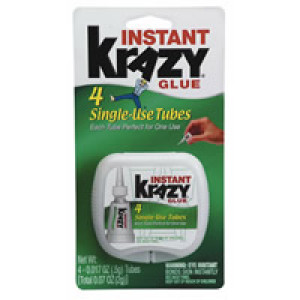 ELMER'S KG-582 KRAZY GLUE ALL PURPOSE SINGLE USE TUBES 4 PACK