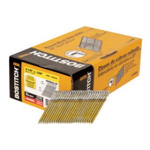 BOSTITCH S8DRGAL-FH STICK FRAMING NAIL 2-3/8" X .120" RING SHANK GALV 2M/BOX