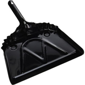 DQB INDUSTRIES 72539 12" METAL DUST PAN BLACK 24 GAUGE HANG-UP HOLE