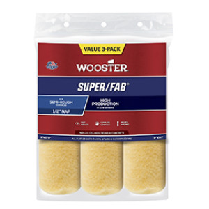 WOOSTER SUPER/FAB R740-9 9" X 1/2" ROLLER COVER 3-PACK