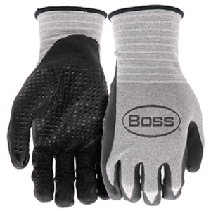 BOSS B31181-M TACTILE GRIP GRAY/BLACK DOTTED GLOVES