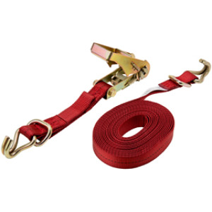 KEEPER 05516 16' HEAVY DUTY RATCHET TIE-DOWN WITH J-HOOKS AND D-RING 3000 LBS
