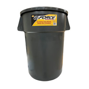 G-FORCE 44 GAL GRAY ROUND WASTE BIN CONTAINER