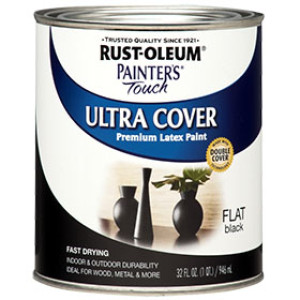 RUST-OLEUM PAINTER'S TOUCH 1976502 ULTRA COVER FLAT BLACK LATEX PAINT