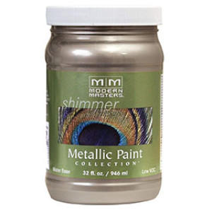 MODERN MASTERS ME221-32 WARM SILVER SATIN METALLIC PAINT OPAQUE