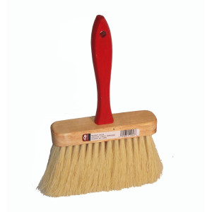 DQB 11956 6-1/2" WHITE TAMPICO MASONRY BRUSH 5 ROW 4" TRIM WITH RED HANDLE