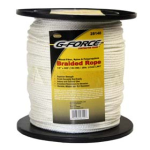 G-FORCE 28140 SOLID BRAIDED NYLON ROPE #4 (1/8" ) X 600' ON REEL