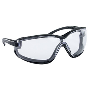 SAS 5103 CLEAR ANTI-FOG SAFETY GLOGGLES FOAM PADDING BLACK FRAME WITH STRAP