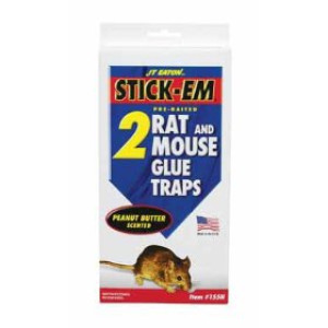 JT EATON 155N STICK-EM LARGE SIZE RAT & MOUSE GLUE TRAPS 2 PACK