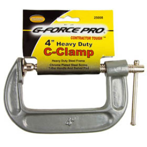 G-FORCE 25008 4" C-CLAMP T-BAR HANDLE AND SWIVEL PAD